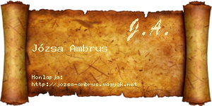 Józsa Ambrus névjegykártya